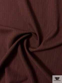 Italian Striped Wool Crepe Suiting - Cherry Chesnut Brown / Navy -Fabrics And Fabrics Store 11967 2 534dee62 3e63 455b 9955 95ba71442585