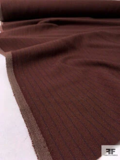 Italian Striped Wool Crepe Suiting - Cherry Chesnut Brown / Navy -Fabrics And Fabrics Store 11967 7 c6ce9b4f 1f23 471e a11b 5262a8c36e5e