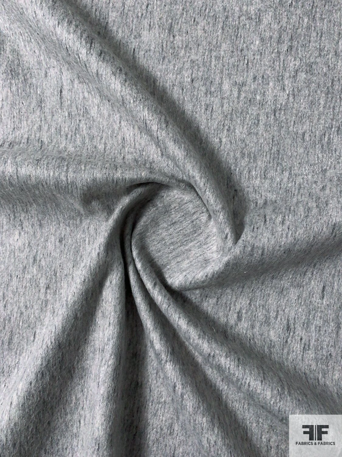 Italian Double-Sided Brushed Twill Lightweight Wool Blend Coating - Heather Grey /Beige 5 Italian Double-Sided Brushed Twill Lightweight Wool Blend Coating - Heather Grey /Beige - Image 3