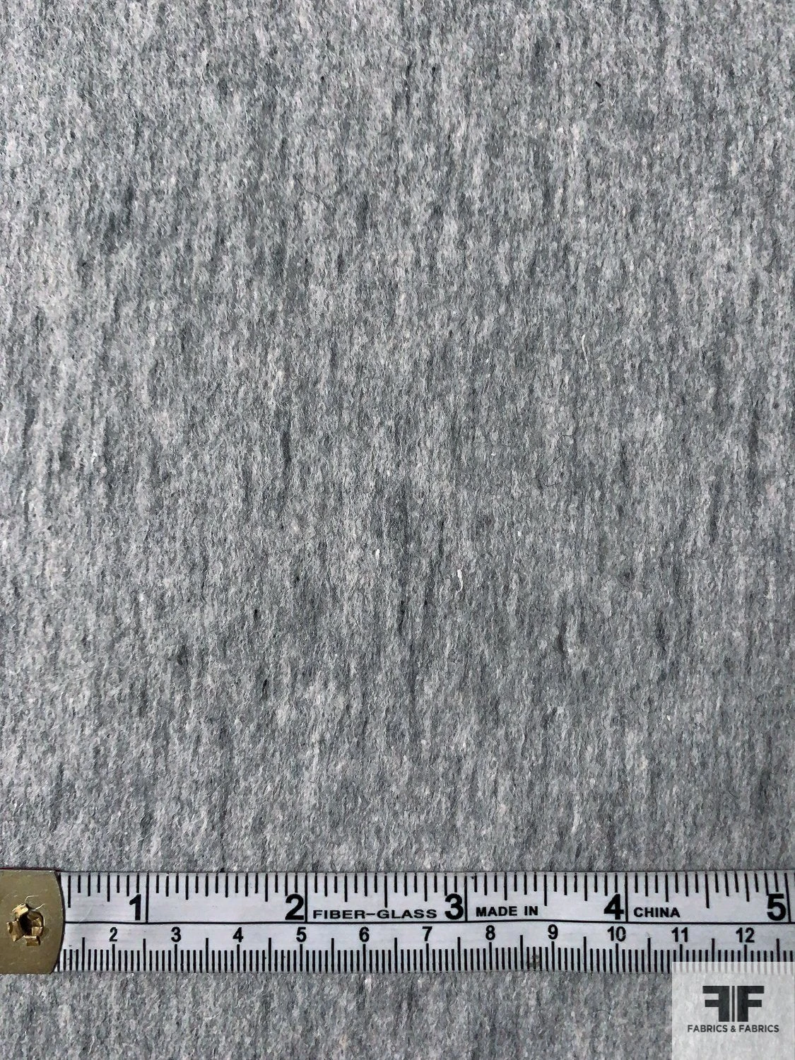 Italian Double-Sided Brushed Twill Lightweight Wool Blend Coating - Heather Grey /Beige 7 Italian Double-Sided Brushed Twill Lightweight Wool Blend Coating - Heather Grey /Beige - Image 5