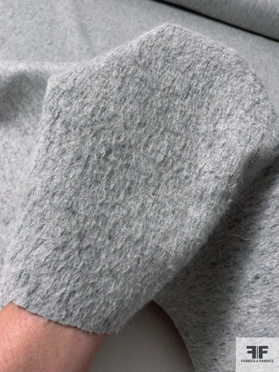 Italian Double-Sided Brushed Twill Lightweight Wool Blend Coating - Heather Grey /Beige 8 Italian Double-Sided Brushed Twill Lightweight Wool Blend Coating - Heather Grey /Beige - Image 6