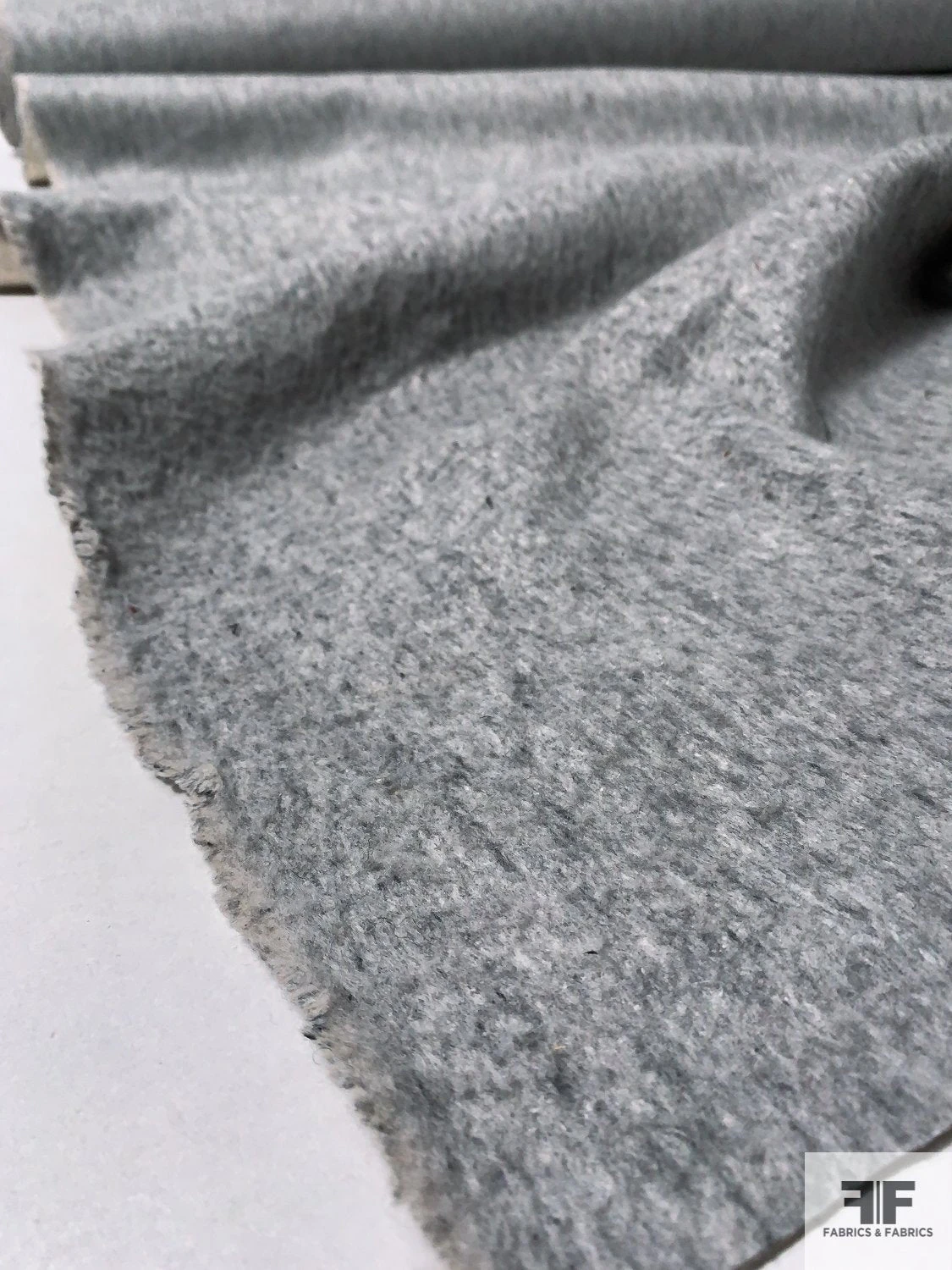 Italian Double-Sided Brushed Twill Lightweight Wool Blend Coating - Heather Grey /Beige 9 Italian Double-Sided Brushed Twill Lightweight Wool Blend Coating - Heather Grey /Beige - Image 7