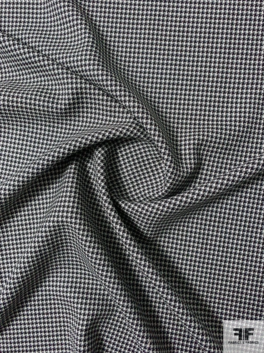 Made In England Super 100s Fine Houndstooth Wool Suiting - Black / Off-White / Grey 5 Made In England Super 100s Fine Houndstooth Wool Suiting - Black / Off-White / Grey - Image 3