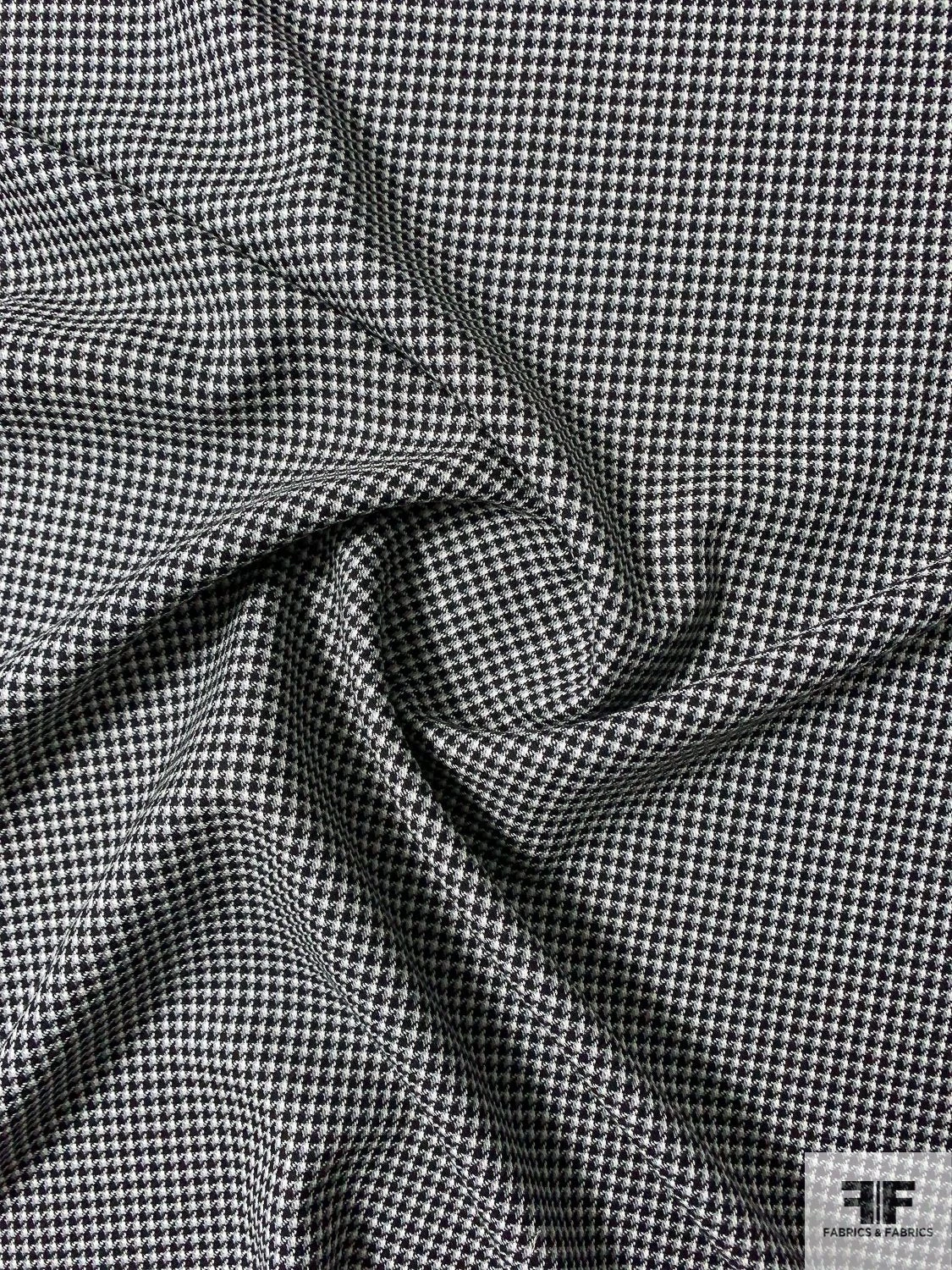 Made In England Super 100s Fine Houndstooth Wool Suiting - Black / Off-White / Grey 6 Made In England Super 100s Fine Houndstooth Wool Suiting - Black / Off-White / Grey - Image 4