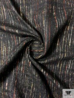 Italian Streaky Lines Brushed Wool Blend Suiting - Black / Turmeric / Orange / Off-White 12 Italian Streaky Lines Brushed Wool Blend Suiting - Black / Turmeric / Orange / Off-White -Fabrics And Fabrics Store 11992 2