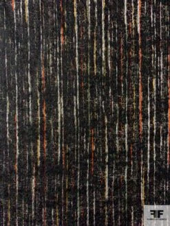 Italian Streaky Lines Brushed Wool Blend Suiting - Black / Turmeric / Orange / Off-White 14 Italian Streaky Lines Brushed Wool Blend Suiting - Black / Turmeric / Orange / Off-White -Fabrics And Fabrics Store 11992 4
