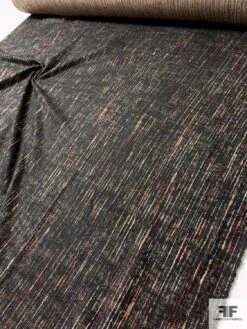 Italian Streaky Lines Brushed Wool Blend Suiting - Black / Turmeric / Orange / Off-White 17 Italian Streaky Lines Brushed Wool Blend Suiting - Black / Turmeric / Orange / Off-White -Fabrics And Fabrics Store 11992 8
