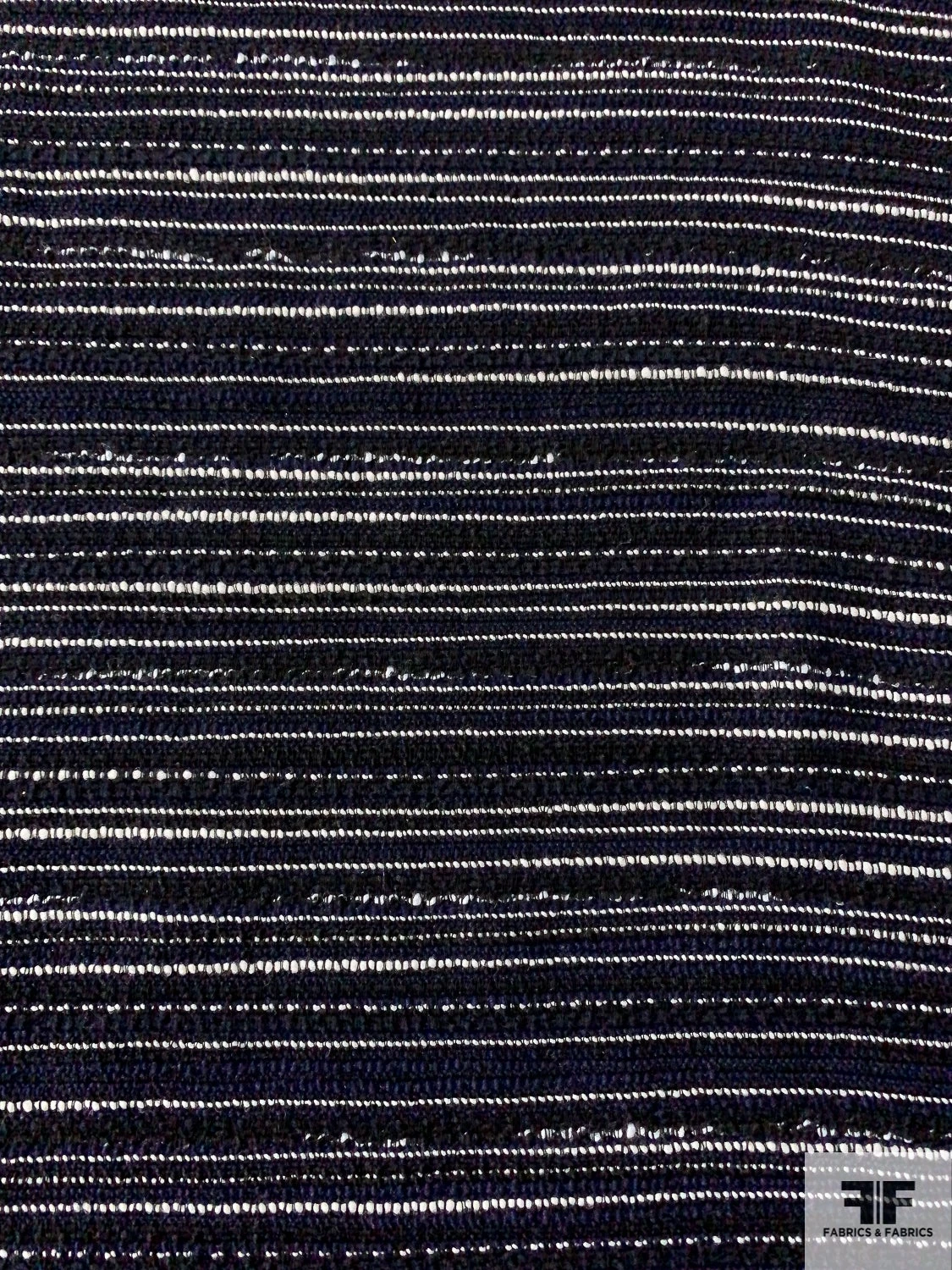 Italian Nubby Striped Wool Suiting - Navy / Black / White 6 Italian Nubby Striped Wool Suiting - Navy / Black / White - Image 4