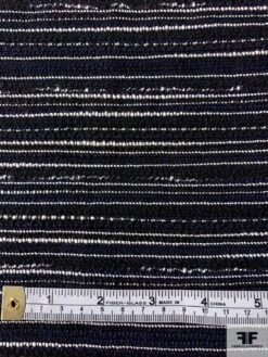 Italian Nubby Striped Wool Suiting - Navy / Black / White 14 Italian Nubby Striped Wool Suiting - Navy / Black / White -Fabrics And Fabrics Store 12000 5