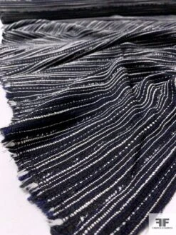 Italian Nubby Striped Wool Suiting - Navy / Black / White 16 Italian Nubby Striped Wool Suiting - Navy / Black / White -Fabrics And Fabrics Store 12000 7