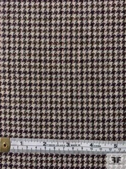 Italian 2-Ply Double Sided Houndstooth And Solid Flannel Jacket Weight Suiting - Navy / Light Grey / Grape / Brown -Fabrics And Fabrics Store 12004 4
