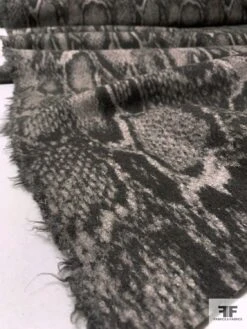 Italian Animal Pattern Reversible Virgin Wool Coating - Taupe / Grey / Onyx 17 Italian Animal Pattern Reversible Virgin Wool Coating - Taupe / Grey / Onyx -Fabrics And Fabrics Store 12017 7