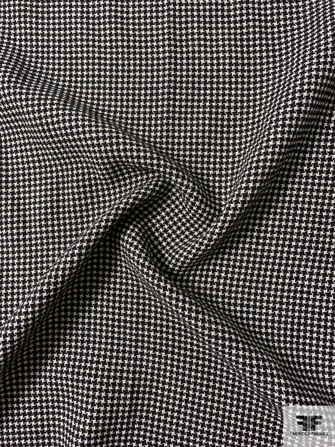Italian Micro Houndstooth Ladies Wool Tweed Suiting - Black / Ivory 6 Italian Micro Houndstooth Ladies Wool Tweed Suiting - Black / Ivory - Image 4