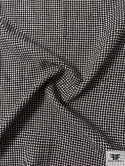 Italian Micro Houndstooth Ladies Wool Tweed Suiting - Black / Ivory 12 Italian Micro Houndstooth Ladies Wool Tweed Suiting - Black / Ivory -Fabrics And Fabrics Store 12031 2