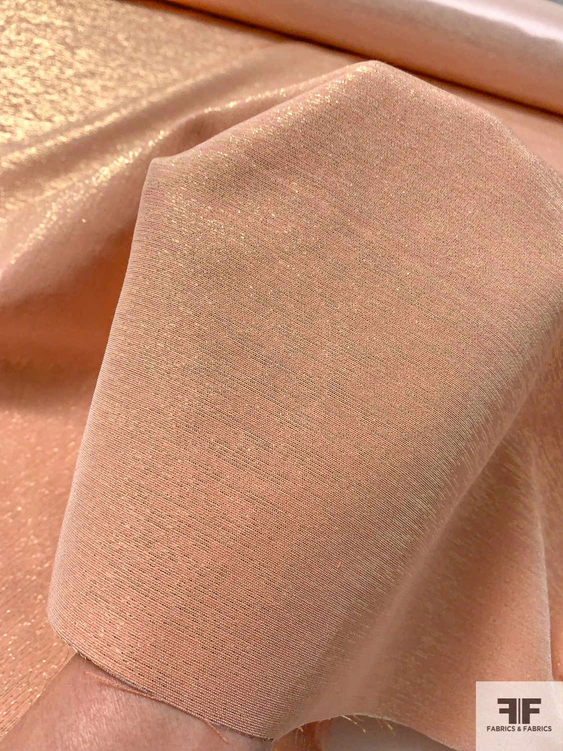 Satin-Backed Faille Lamé - Peach / Gold 8 Satin-Backed Faille Lamé - Peach / Gold - Image 6