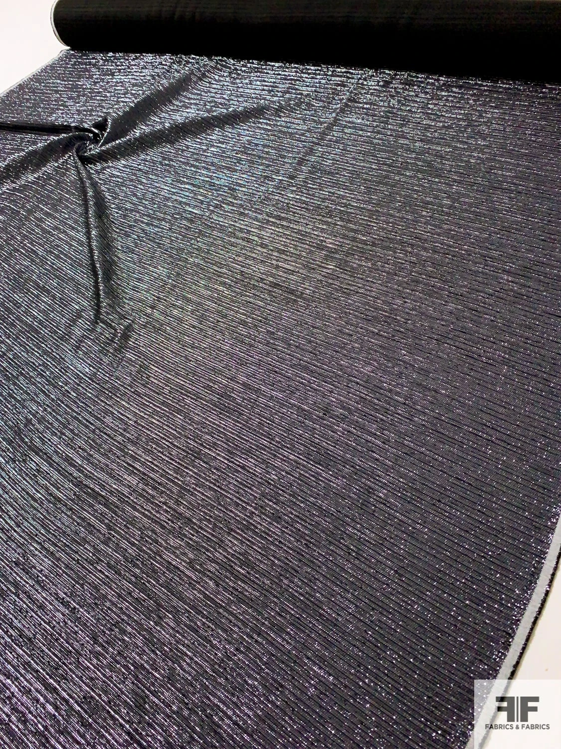 Italian Soft Ottoman Lamé - Metallic Gunmetal Purple / Black 10 Italian Soft Ottoman Lamé - Metallic Gunmetal Purple / Black - Image 8