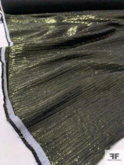 Italian Soft Ottoman Lamé - Metallic Hunter Green / Black