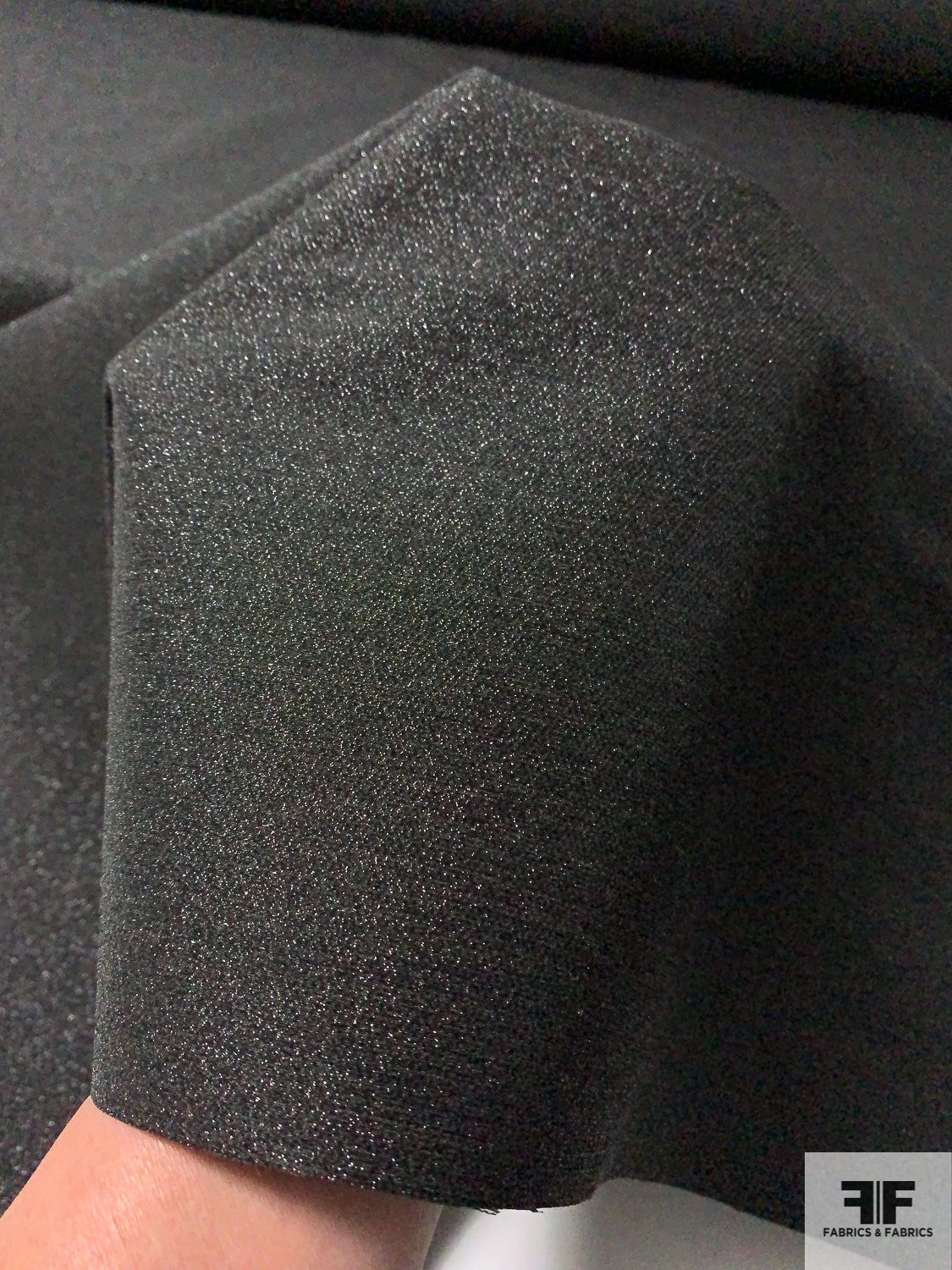 Italian Stiff Sparkly Stretch Lamé - Black 7 Italian Stiff Sparkly Stretch Lamé - Black - Image 5