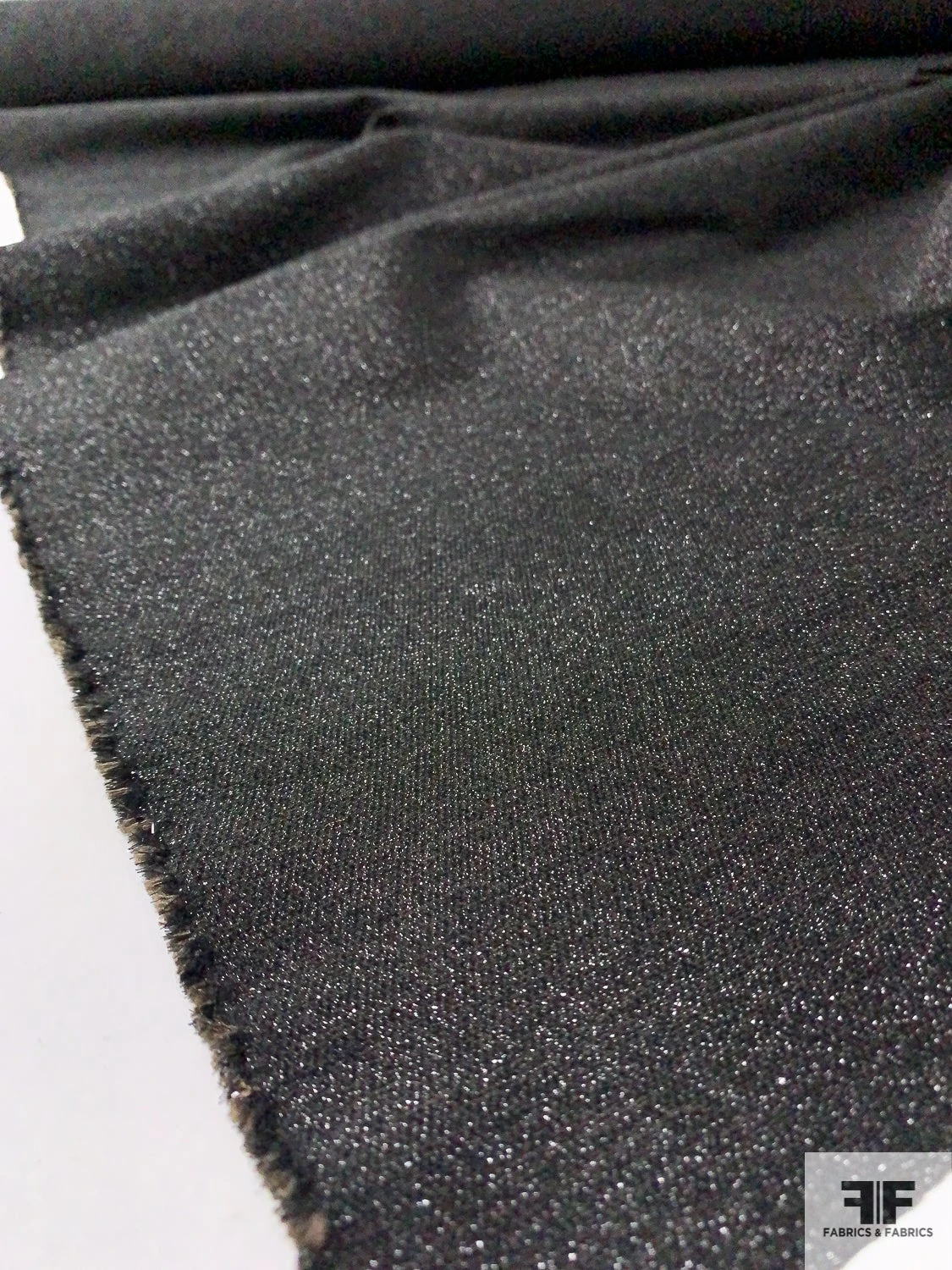 Italian Stiff Sparkly Stretch Lamé - Black 8 Italian Stiff Sparkly Stretch Lamé - Black - Image 6