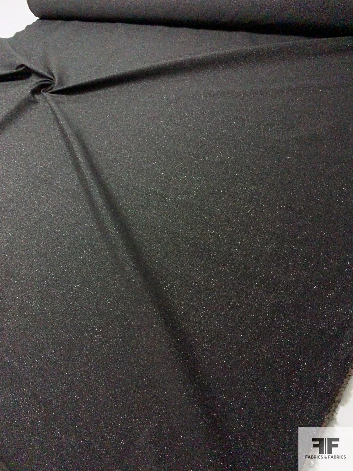 Italian Stiff Sparkly Stretch Lamé - Black 9 Italian Stiff Sparkly Stretch Lamé - Black - Image 7