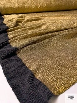 Crinkly Pleated Stretchy Lamé - Gold