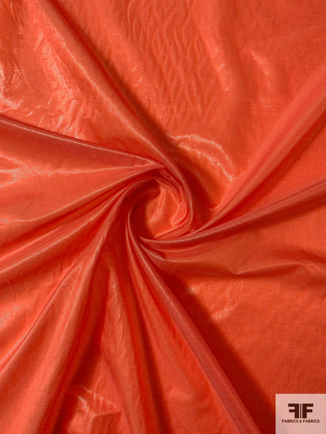 Italian Slightly Crisp Semi-Sheer Silk Lamé - Deep Orange 4 Italian Slightly Crisp Semi-Sheer Silk Lamé - Deep Orange - Image 2