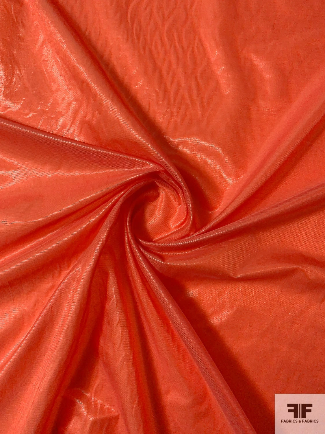 Italian Slightly Crisp Semi-Sheer Silk Lamé - Deep Orange 5 Italian Slightly Crisp Semi-Sheer Silk Lamé - Deep Orange - Image 3