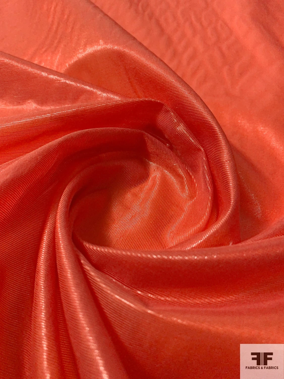 Italian Slightly Crisp Semi-Sheer Silk Lamé - Deep Orange 3 Italian Slightly Crisp Semi-Sheer Silk Lamé - Deep Orange