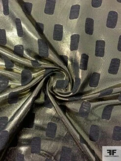 Italian Rectangle Design Ladies Suiting Weight Lamé - Gold / Black 12 Italian Rectangle Design Ladies Suiting Weight Lamé - Gold / Black -Fabrics And Fabrics Store 12056 1