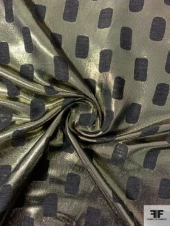 Italian Rectangle Design Ladies Suiting Weight Lamé - Gold / Black 11 Italian Rectangle Design Ladies Suiting Weight Lamé - Gold / Black -Fabrics And Fabrics Store 12056 2