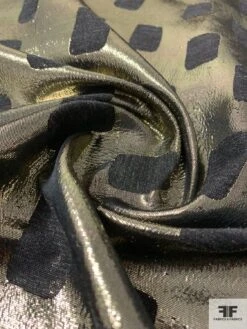 Italian Rectangle Design Ladies Suiting Weight Lamé - Gold / Black 13 Italian Rectangle Design Ladies Suiting Weight Lamé - Gold / Black -Fabrics And Fabrics Store 12056 3