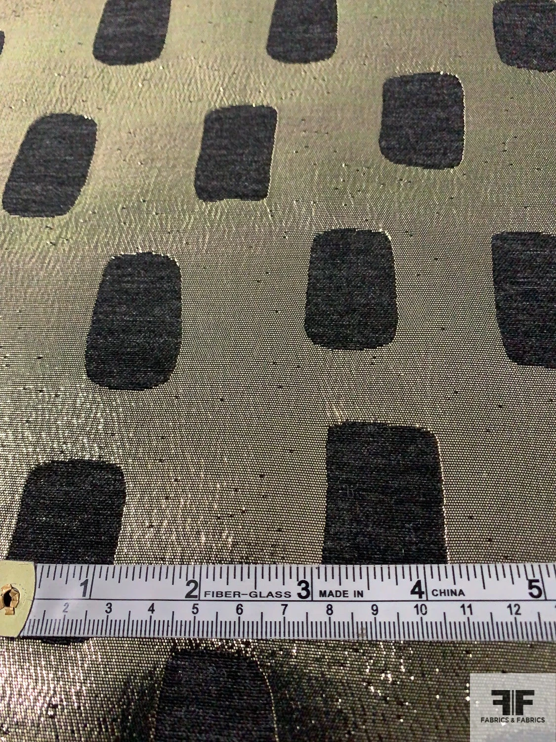 Italian Rectangle Design Ladies Suiting Weight Lamé - Gold / Black 8 Italian Rectangle Design Ladies Suiting Weight Lamé - Gold / Black - Image 6