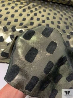 Italian Rectangle Design Ladies Suiting Weight Lamé - Gold / Black 15 Italian Rectangle Design Ladies Suiting Weight Lamé - Gold / Black -Fabrics And Fabrics Store 12056 5
