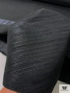 Italian Diagonal Streaky Striped Jacquard Weave Metallic Brocade - Black -Fabrics And Fabrics Store 12059 6