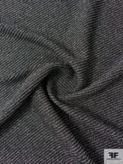 Italian Diagonal Striped Textured Lamé Suiting - Silver / Black 12 Italian Diagonal Striped Textured Lamé Suiting - Silver / Black -Fabrics And Fabrics Store 12063 2