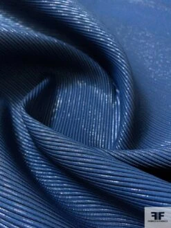 Made In England Shimmery Ottoman Striped Lamé - Blue