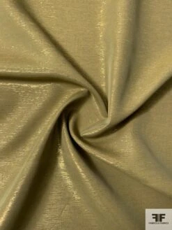 Italian Semi-Sheer Viscose Blend Lamé - Olive Green / Gold 11 Italian Semi-Sheer Viscose Blend Lamé - Olive Green / Gold -Fabrics And Fabrics Store 12068 2
