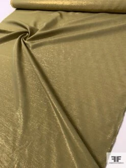 Italian Semi-Sheer Viscose Blend Lamé - Olive Green / Gold 15 Italian Semi-Sheer Viscose Blend Lamé - Olive Green / Gold -Fabrics And Fabrics Store 12068 7