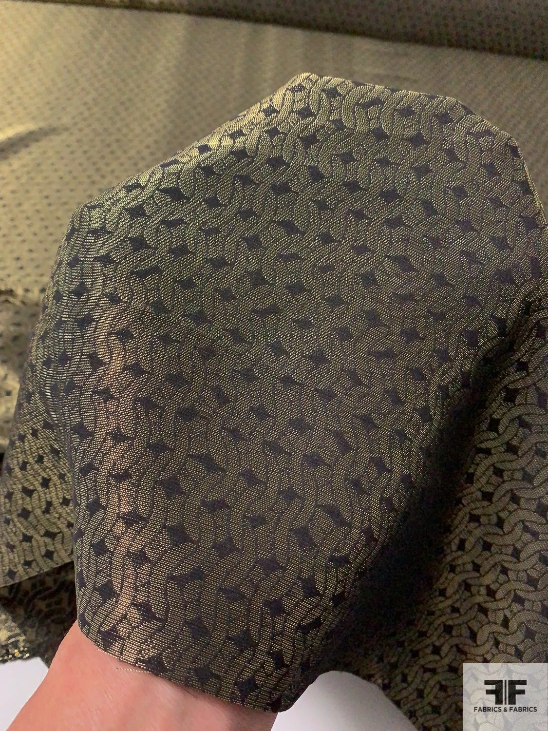 Made In Italy J Mendel Linking Loops Lamé - Antique Gold / Black 3 Made In Italy J Mendel Linking Loops Lamé - Antique Gold / Black