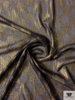 Made In France Silk Chiffon With Metallic Hazy Crosshatch Pattern - Antique Gold / Black 12 Made In France Silk Chiffon With Metallic Hazy Crosshatch Pattern - Antique Gold / Black -Fabrics And Fabrics Store 12071 2