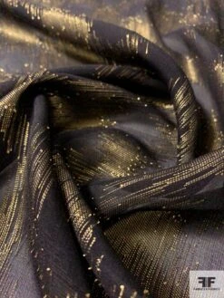 Made In France Silk Chiffon With Metallic Hazy Crosshatch Pattern - Antique Gold / Black 13 Made In France Silk Chiffon With Metallic Hazy Crosshatch Pattern - Antique Gold / Black -Fabrics And Fabrics Store 12071 3