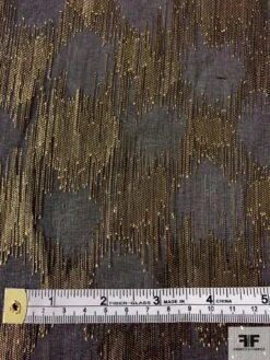Made In France Silk Chiffon With Metallic Hazy Crosshatch Pattern - Antique Gold / Black 15 Made In France Silk Chiffon With Metallic Hazy Crosshatch Pattern - Antique Gold / Black -Fabrics And Fabrics Store 12071 5