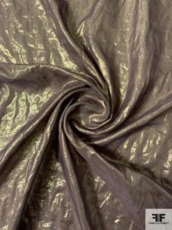 Italian 2-Ply Stitched Lamé On Silk Chiffon - Gold / Dusty Purple