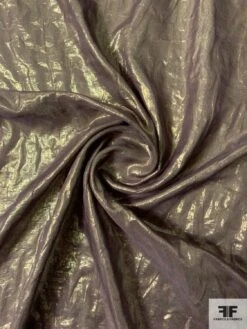 Italian 2-Ply Stitched Lamé On Silk Chiffon - Gold / Dusty Purple -Fabrics And Fabrics Store 12082 2