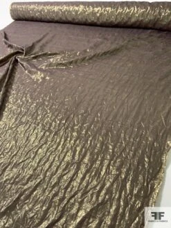 Italian 2-Ply Stitched Lamé On Silk Chiffon - Gold / Dusty Purple -Fabrics And Fabrics Store 12082 8
