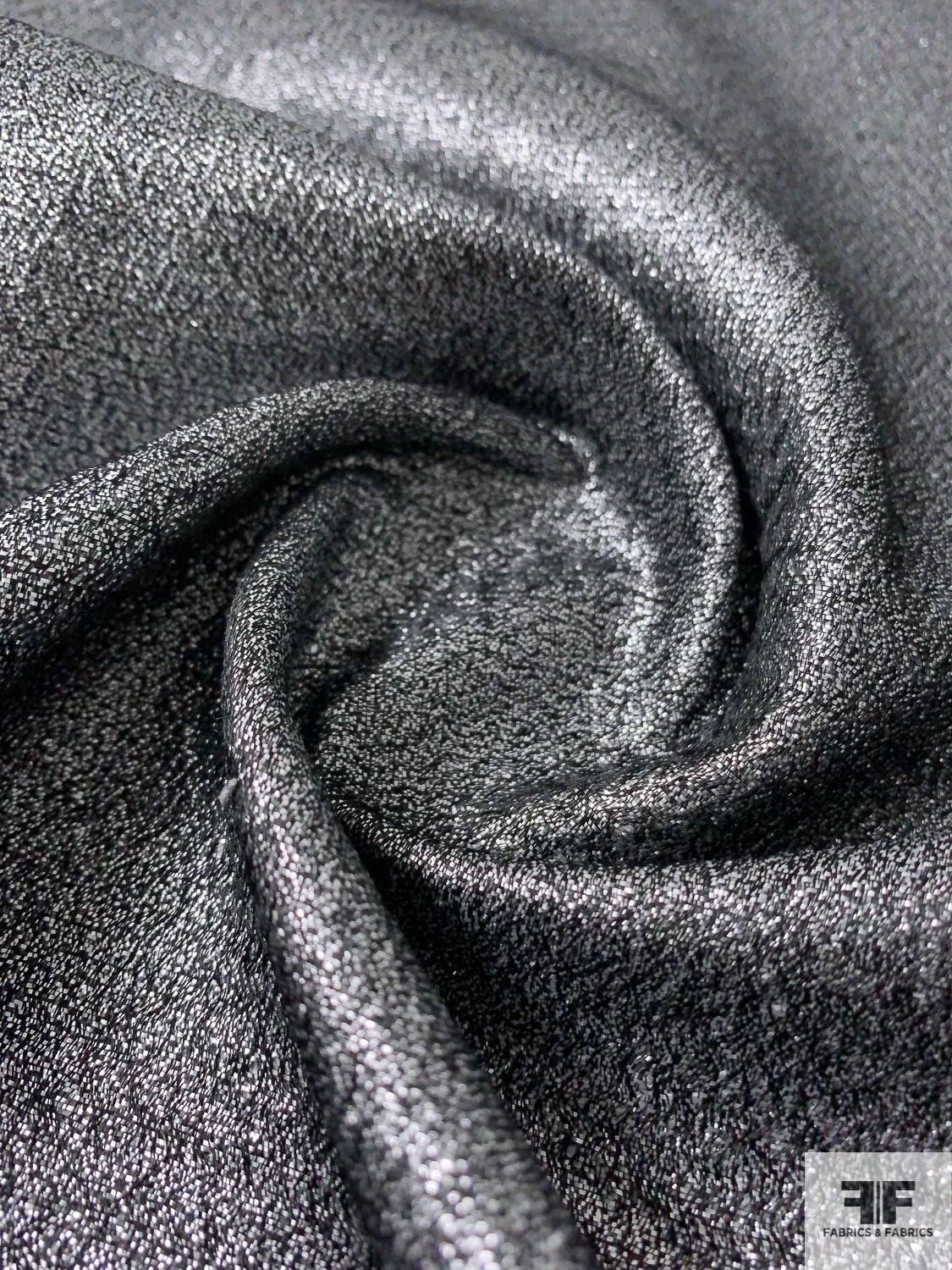Italian Basic Suiting Weight Lamé - Silver / Black 3 Italian Basic Suiting Weight Lamé - Silver / Black