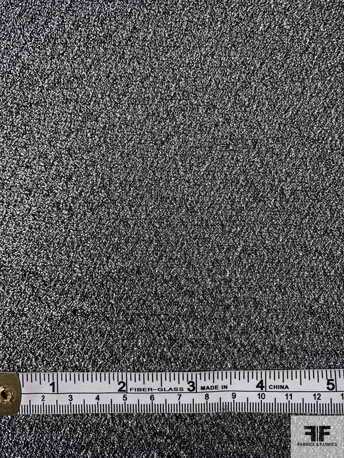 Italian Basic Suiting Weight Lamé - Silver / Black 8 Italian Basic Suiting Weight Lamé - Silver / Black - Image 6