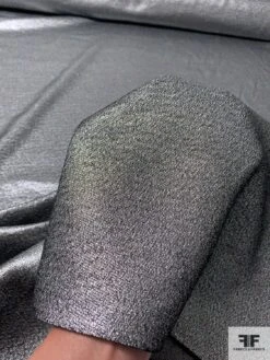 Italian Basic Suiting Weight Lamé - Silver / Black 16 Italian Basic Suiting Weight Lamé - Silver / Black -Fabrics And Fabrics Store 12083 6
