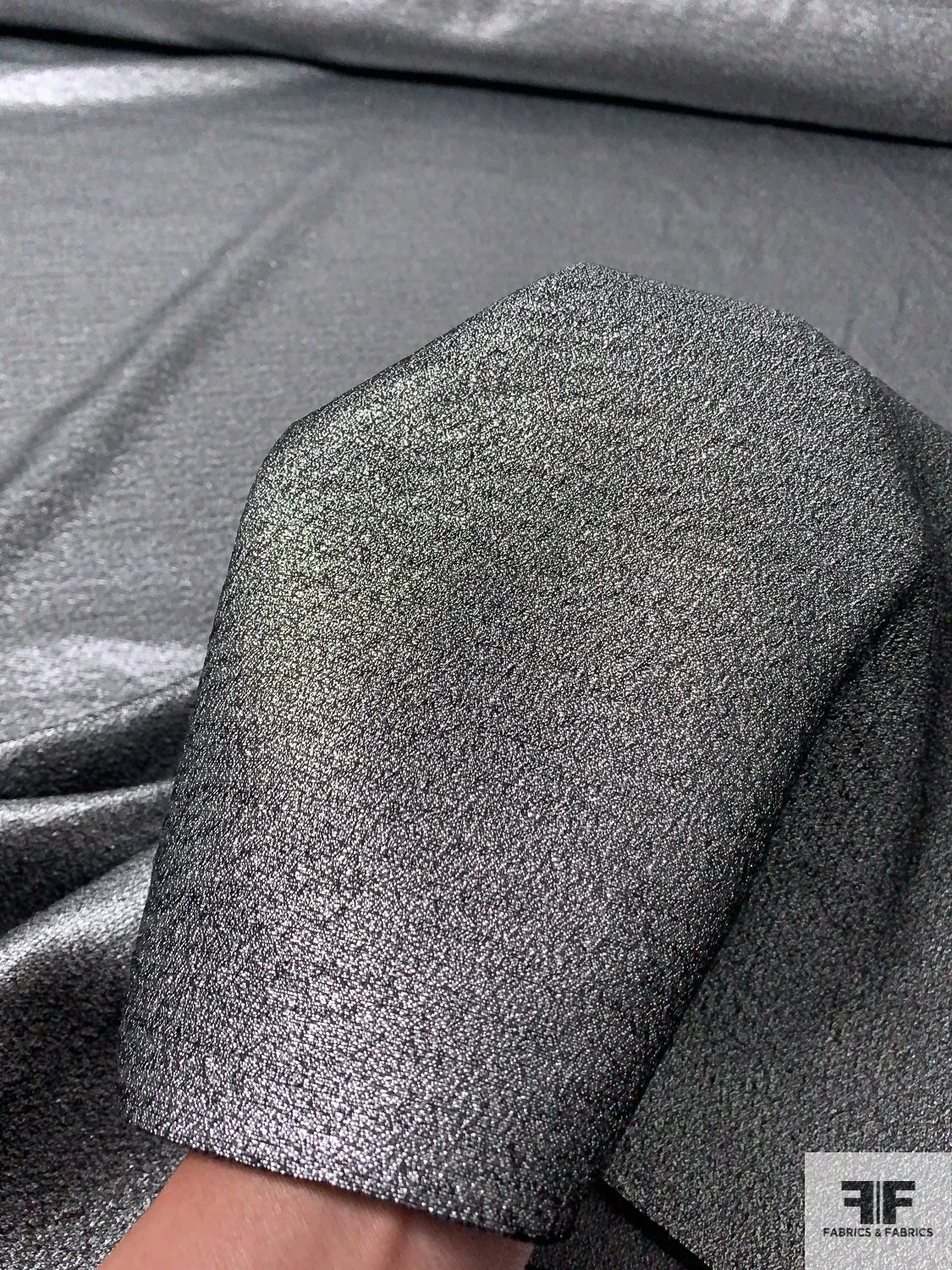 Italian Basic Suiting Weight Lamé - Silver / Black 9 Italian Basic Suiting Weight Lamé - Silver / Black - Image 7