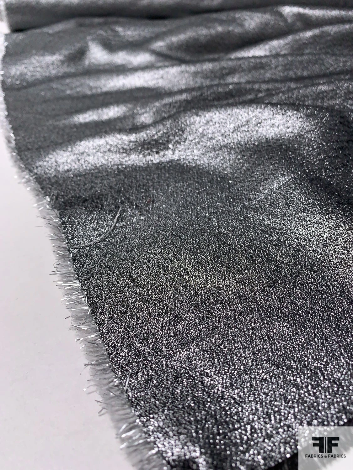 Italian Basic Suiting Weight Lamé - Silver / Black 4 Italian Basic Suiting Weight Lamé - Silver / Black - Image 2